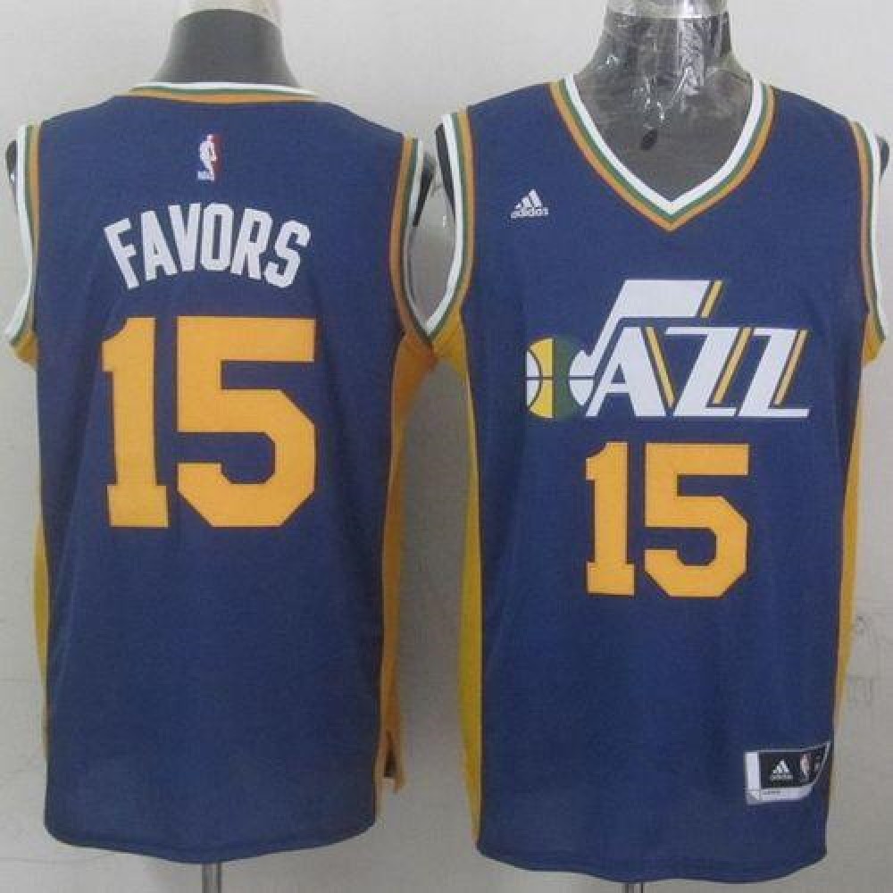 Premium Quality Men's Jazz #15 Derrick Blue Basketball Jersey