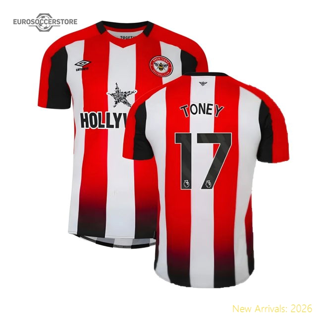 2023-2024 Brentford Home Shirt Toney 17 English Football Collection