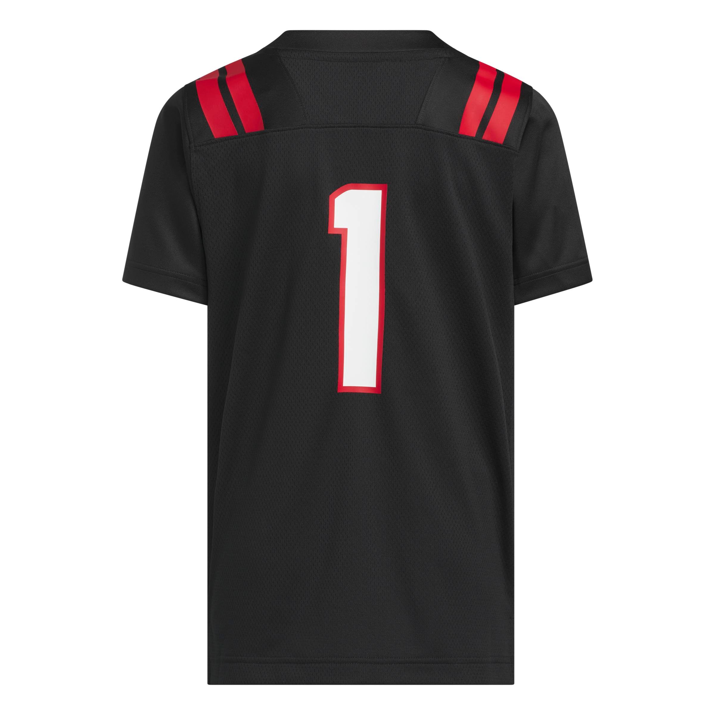 Youth #1 Black Nebraska Huskers Our Red Burns Brighter Strategy Football Jersey