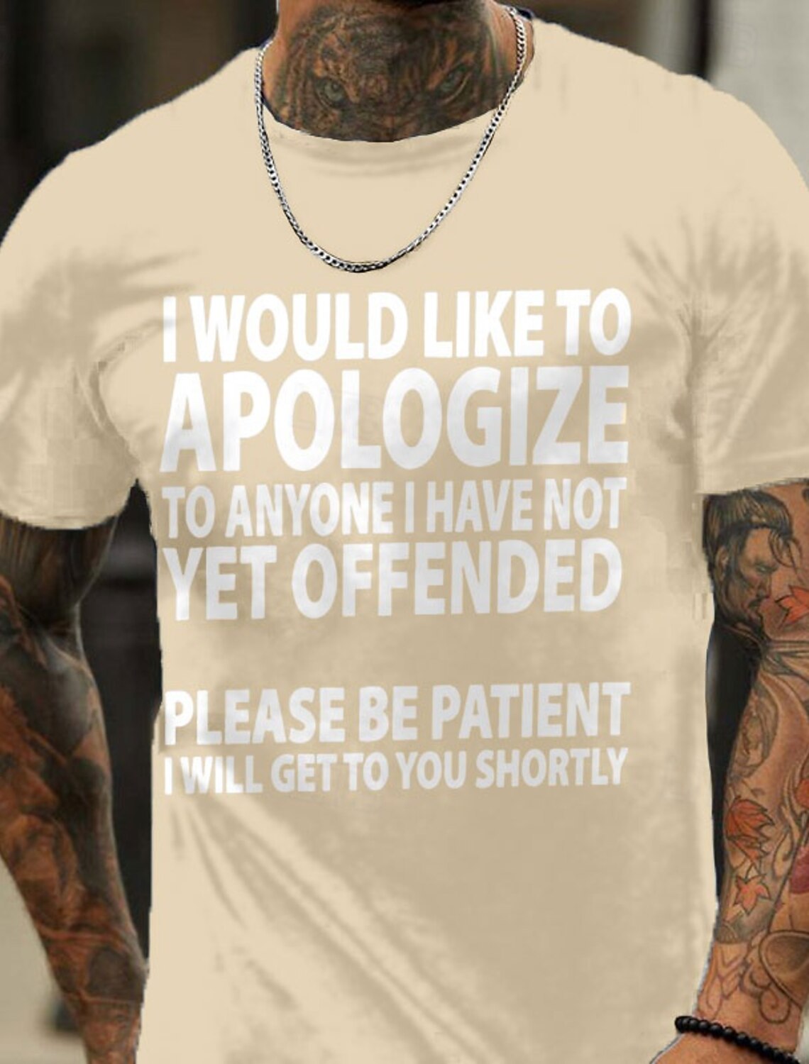 Men's Graphic T-Shirt - Sarcastic Humor 'Haven't Offended You Yet'