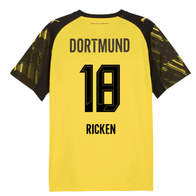 Authentic 2025-2026 Borussia Dortmund Home Shirt (Ricken 18)
