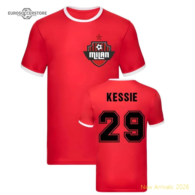 Fan-Favorite Premium Franck Kessie Milan Ringer Tee (Red)