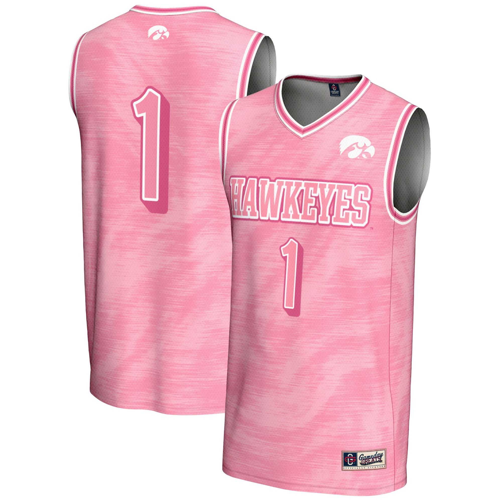 #1 Iowa Hawkeyes GameDay Greats Unisex Lightweight Basketball Jersey - Pink