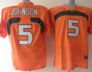 Men's None Orange 2024 durabl Johnson Orange #5 high quality Jersey