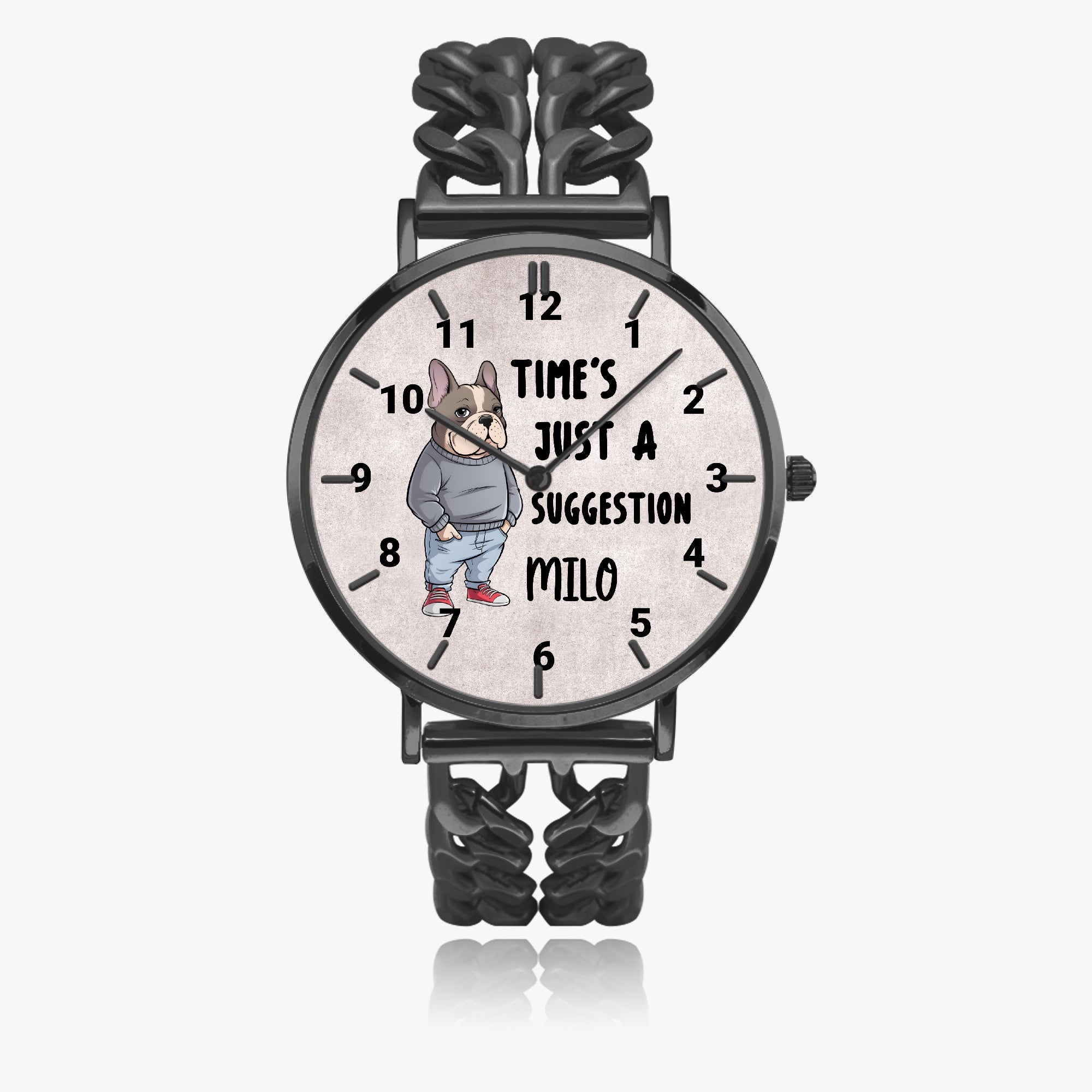 Time’s Just a Suggestion - Personalized Chic Hollow Strap Watch for Frenchie Lovers