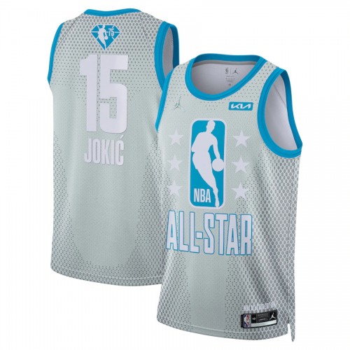 Nuggets Gray Nikola Jokic #15 Jordan Jersey - Basketball Jersey