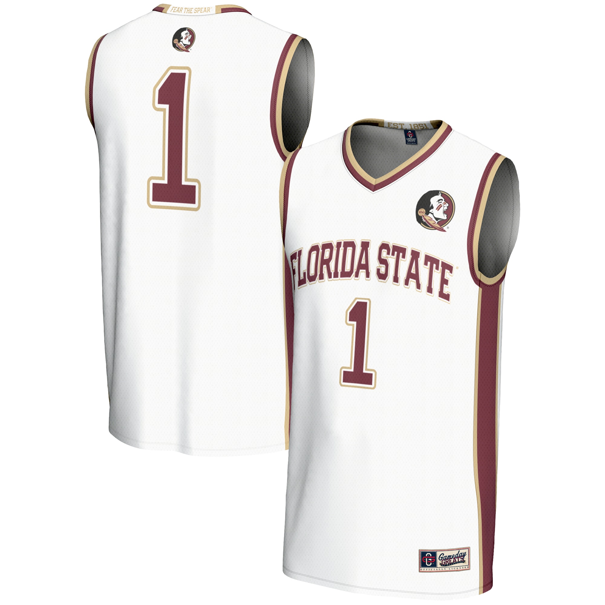 [NJP] Florida State Seminoles GameDay Greats Youth Lightweight Basketball Jersey - White