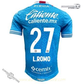 Cruz Azul Home Jersey 24-25 Featuring L.ROMO Number 27