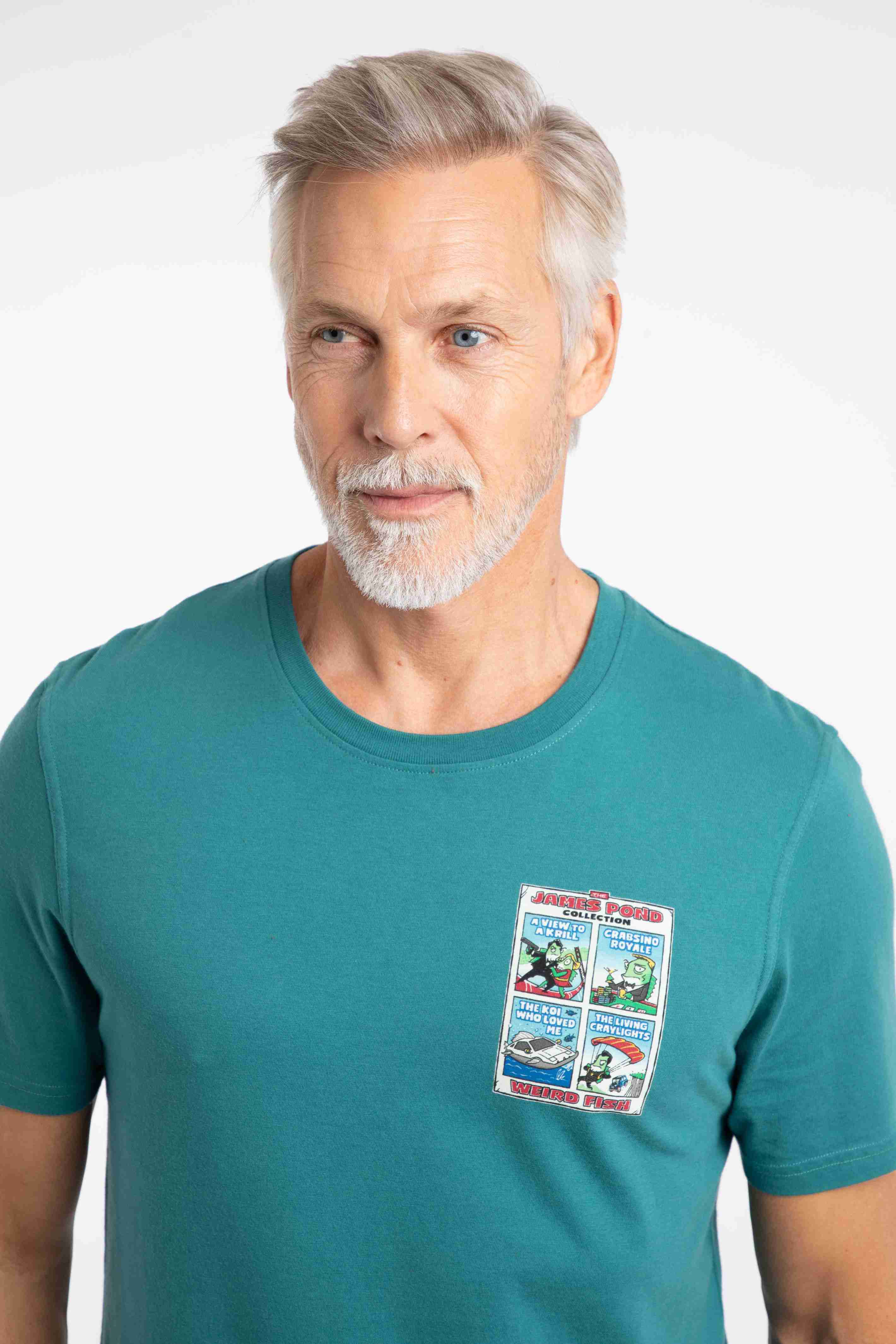 James Pond Back Print Artist T-Shirt Deep Teal