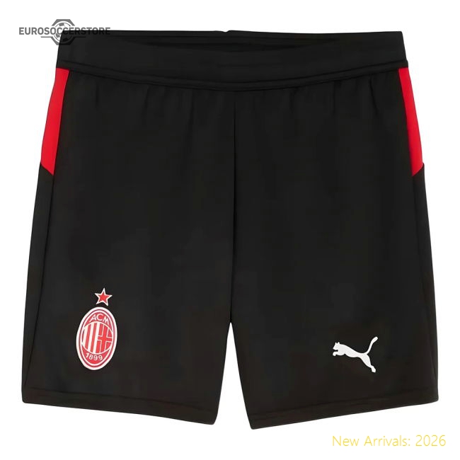 2025-2026 AC Milan Home Shorts (Black) - Kids