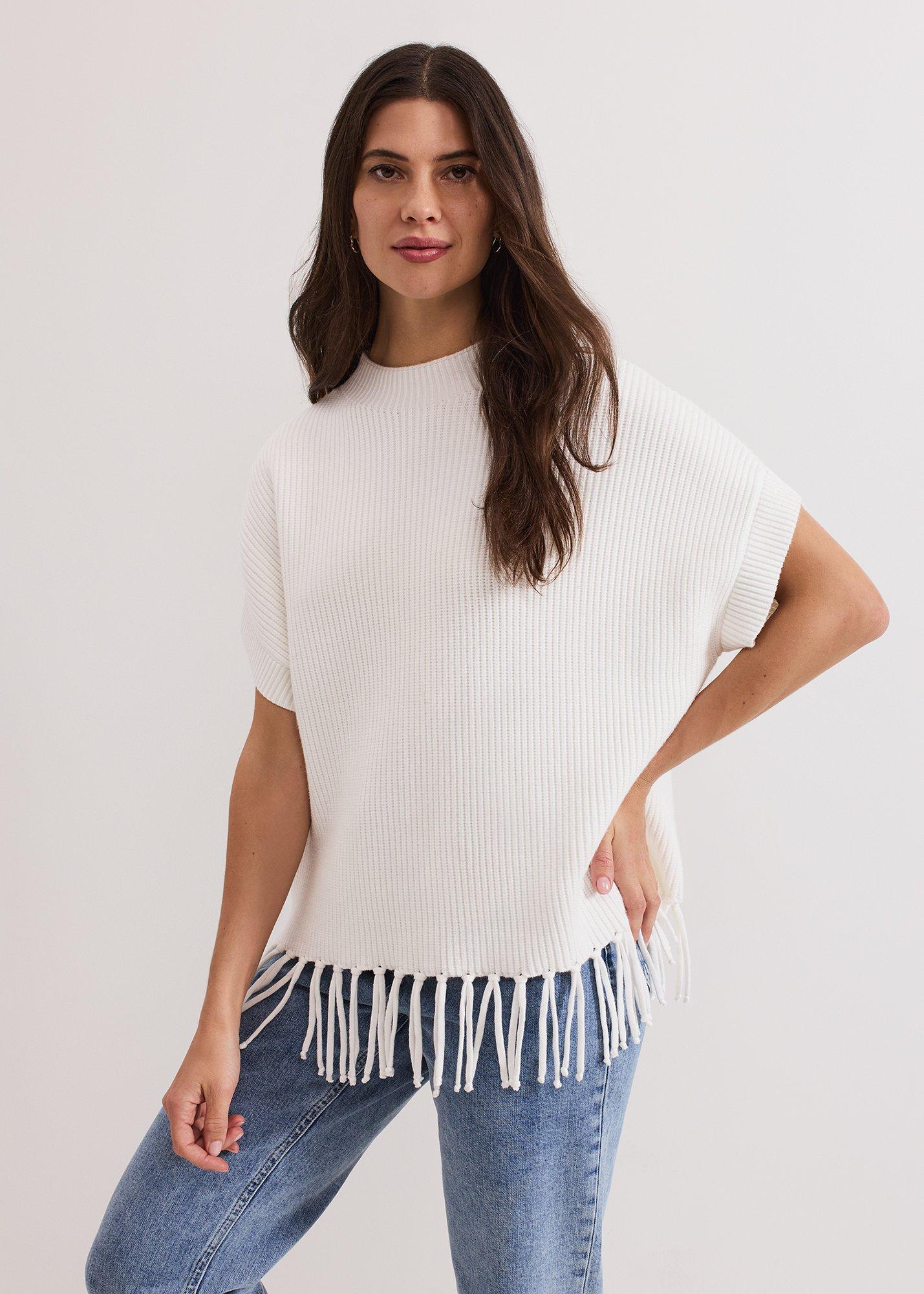 Myleene Fringe Knit Tabard