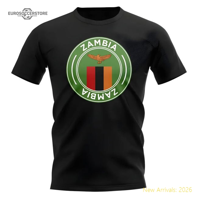 Outstanding Zambia Football Badge T-shirt (black) - Match Quality