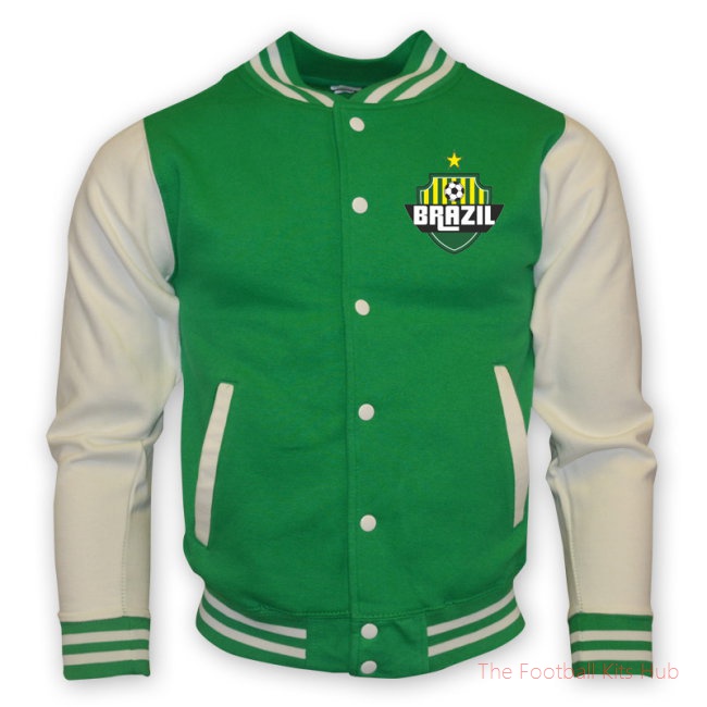 Men Brazil College Baseball Jacket (green)