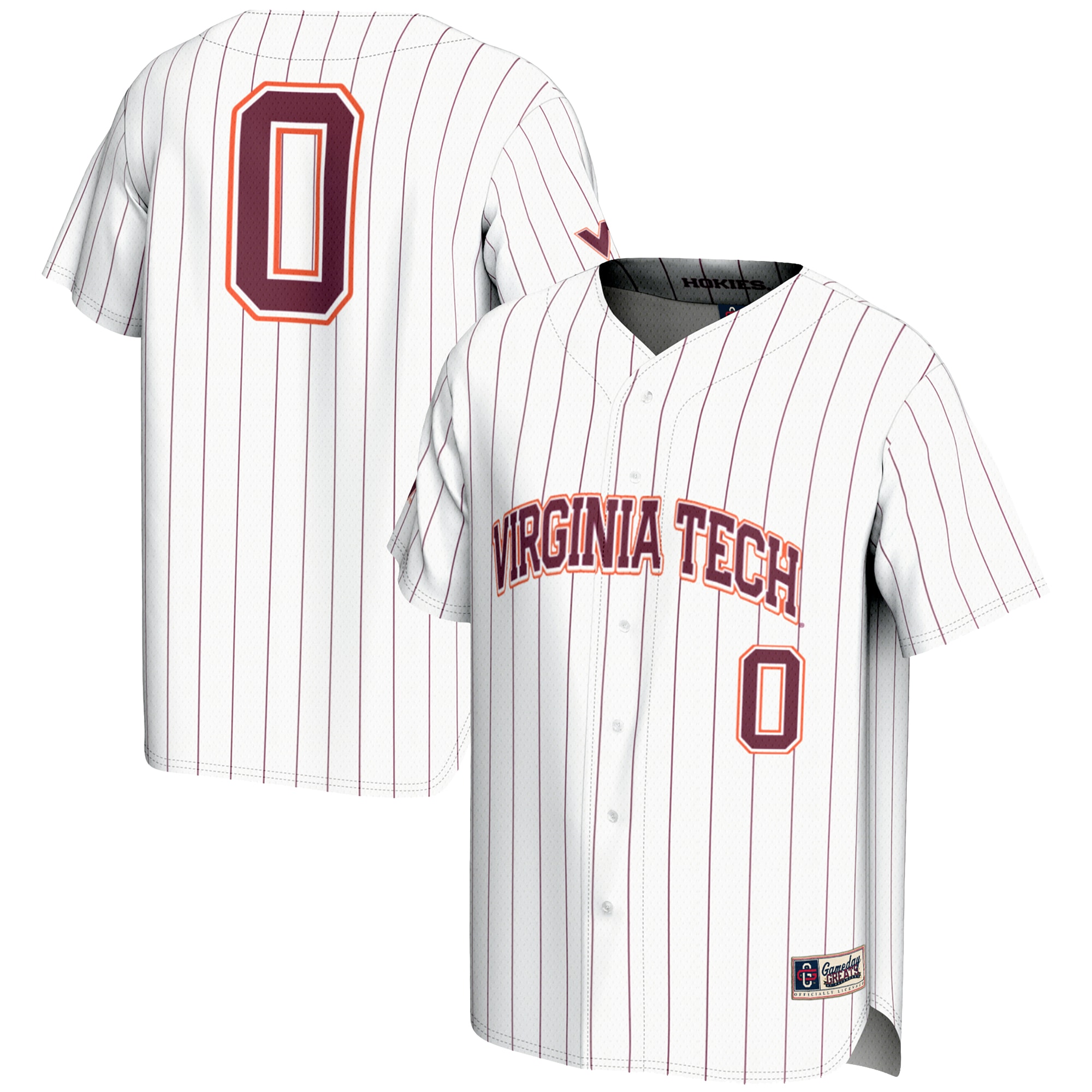 [NJP] Virginia Tech Hokies GameDay Greats Lightweight Baseball Fashion Jersey - White
