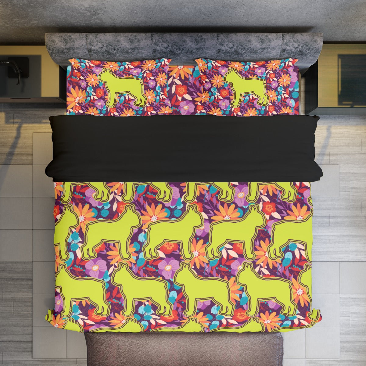 Lucky - Non-slip Duvet Cover Set For Boston Terrier Lovers Dog Supplies