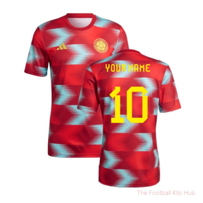 2022-2023 Colombia Pre-Match Shirt (Red) (Your Name)