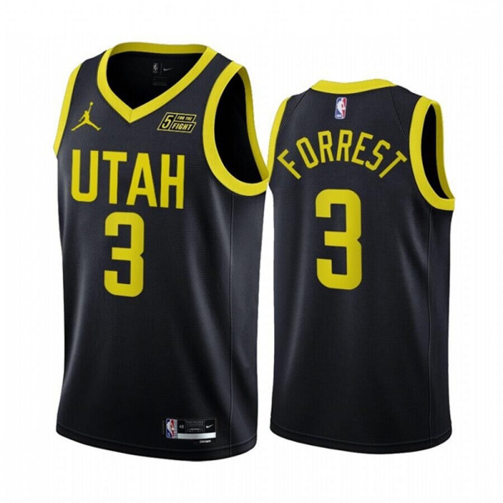 Fan Favorite Premium Men's Utah Jazz #3 Trent Black Basketball Jersey
