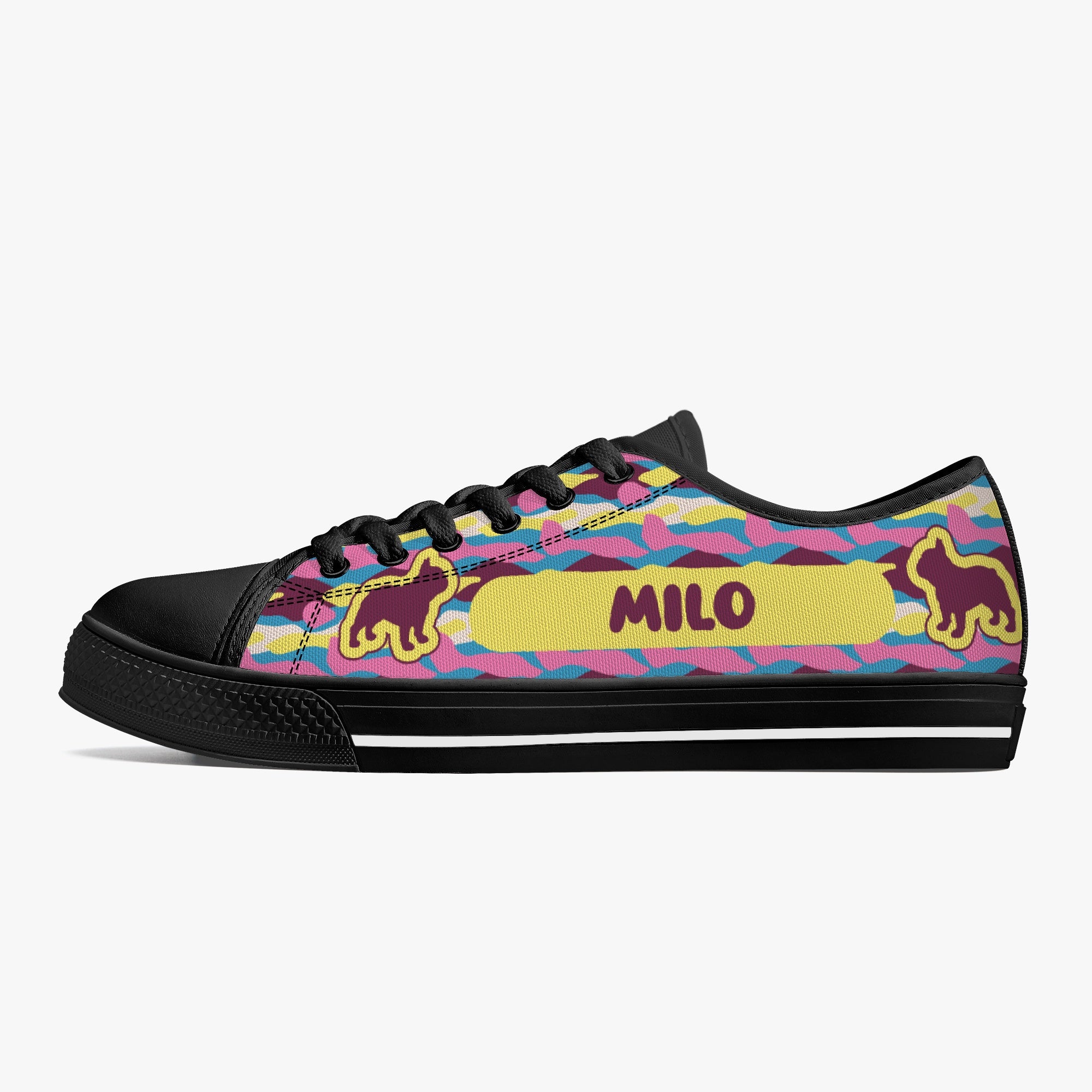 French Bulldog Lover Milo Personalized Classic Low Top Canvas Shoes Casual Footwear