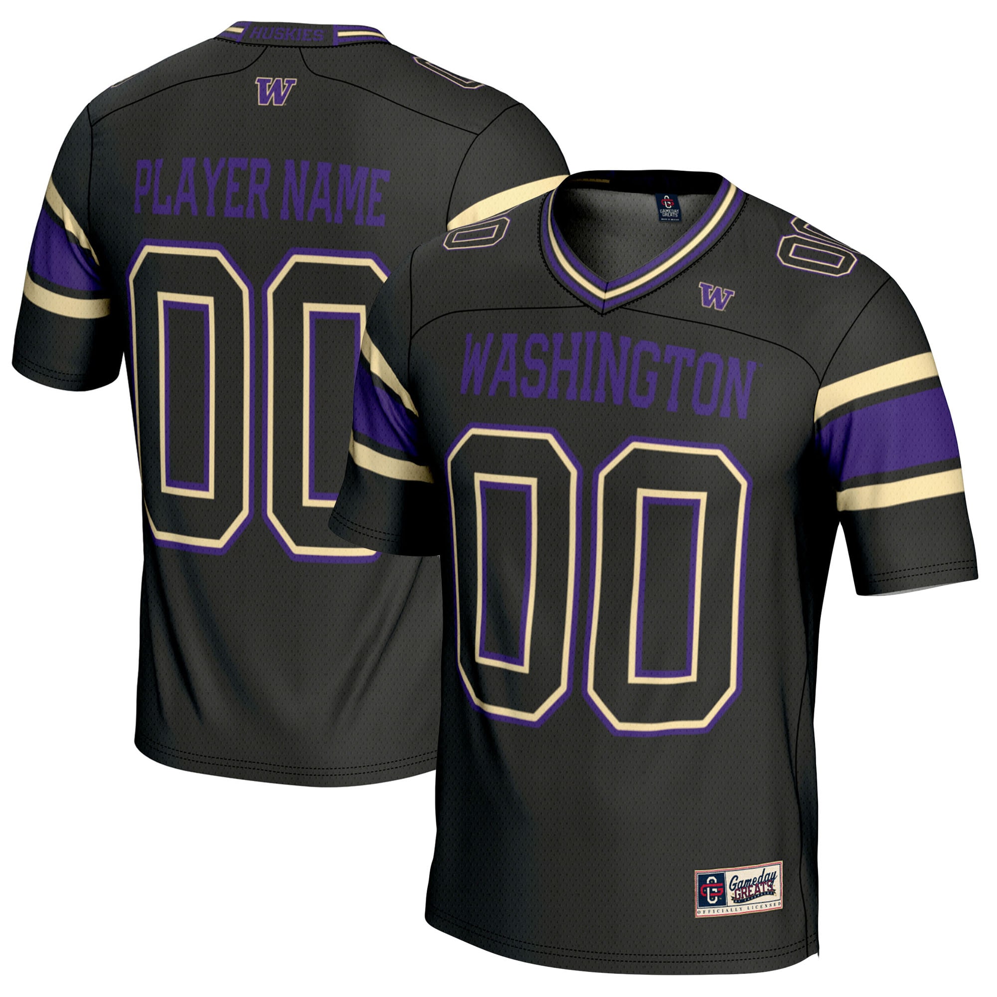 Washington Huskies GameDay Greats Youth NIL Pick-A-Player 26/27 Football Jersey - Black