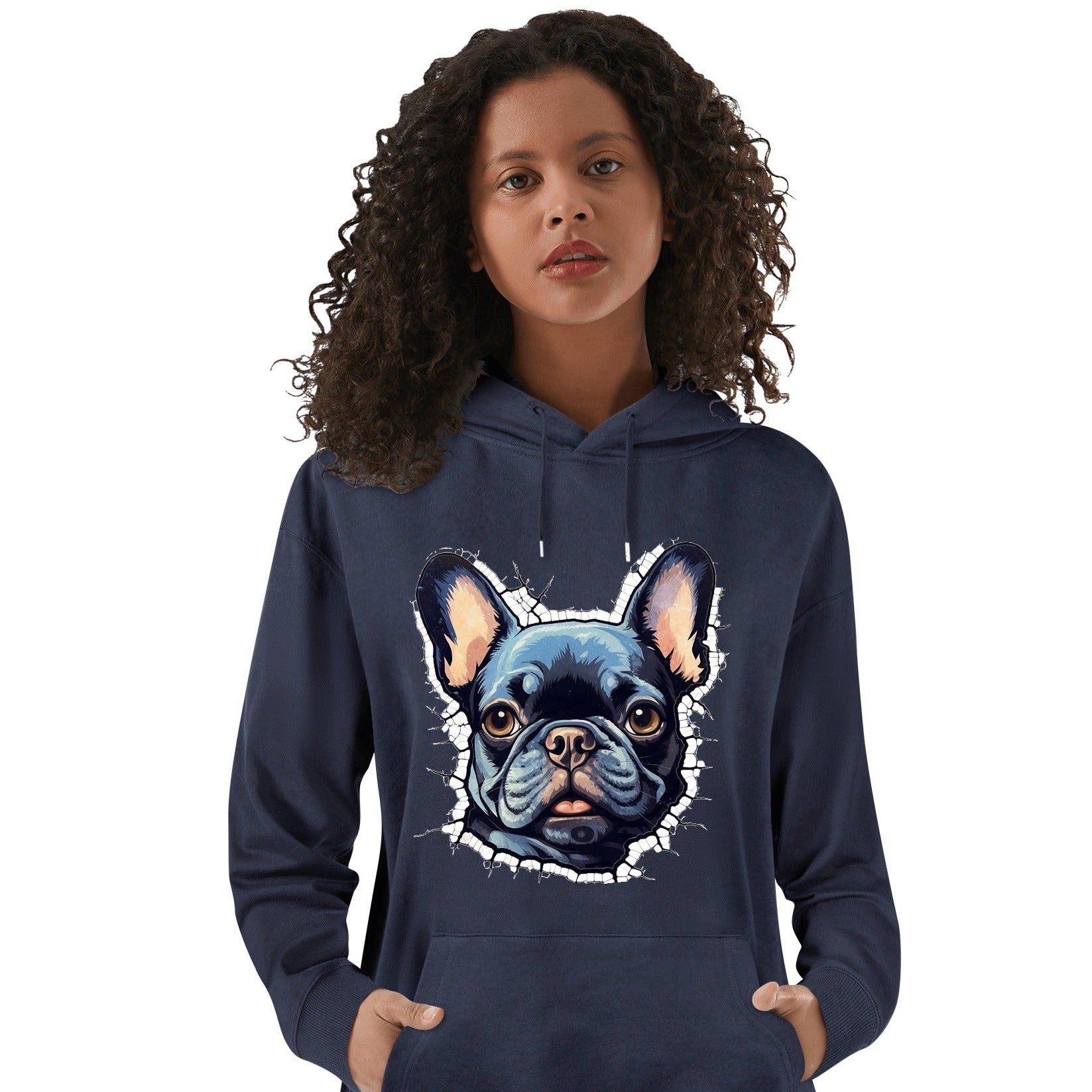 - French Bulldog Themed Unisex Cotton Hoodie Frenchie Themed Wear