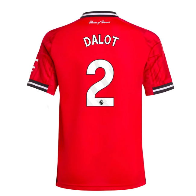 Football Man Utd Home Shirt Kids Dalot #2 Ultra Comfort Enthusiast...