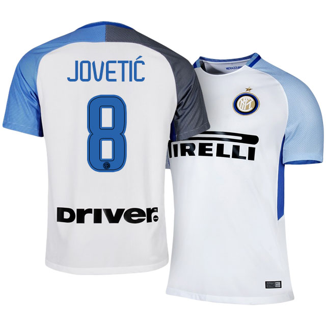 Inter Milan Away 201718 8 Stevan Jovetic Soccer Jersey Shirt -
