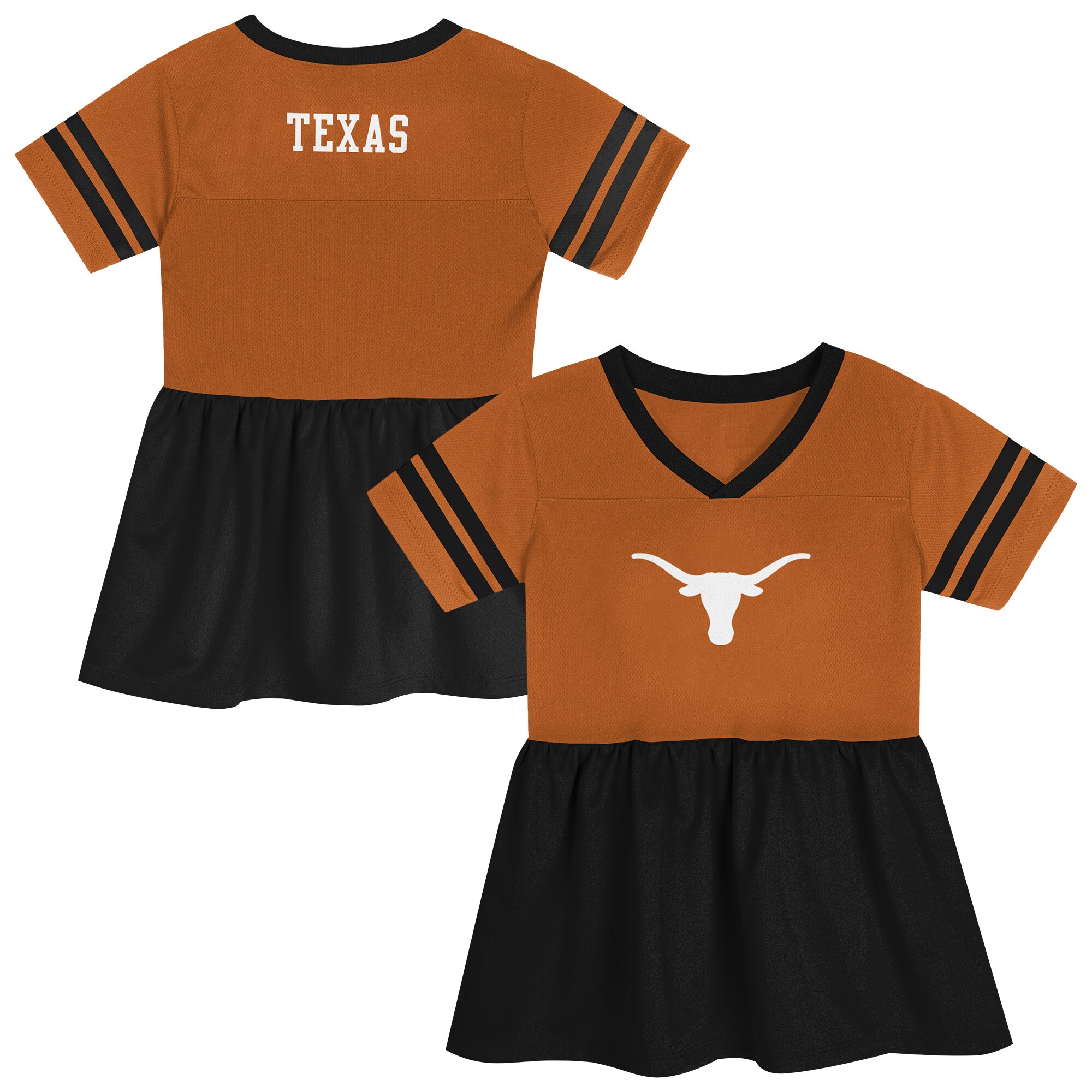 [DDG] Texas Longhorns Outerstuff Girls Preschool Stadium Lights Fashion Jersey Dress - Texas Orange/Black