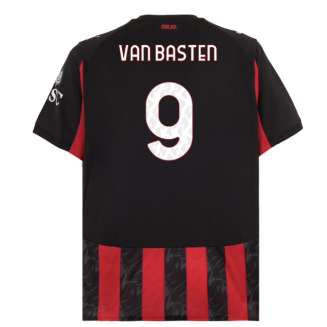 2025-2026 Ac Milan Home Shirt (van Basten 9) - Official Design