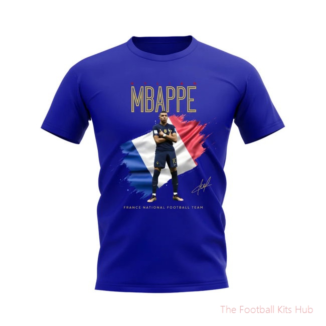 Kylian Mbappe France Celebration T-Shirt (Blue)