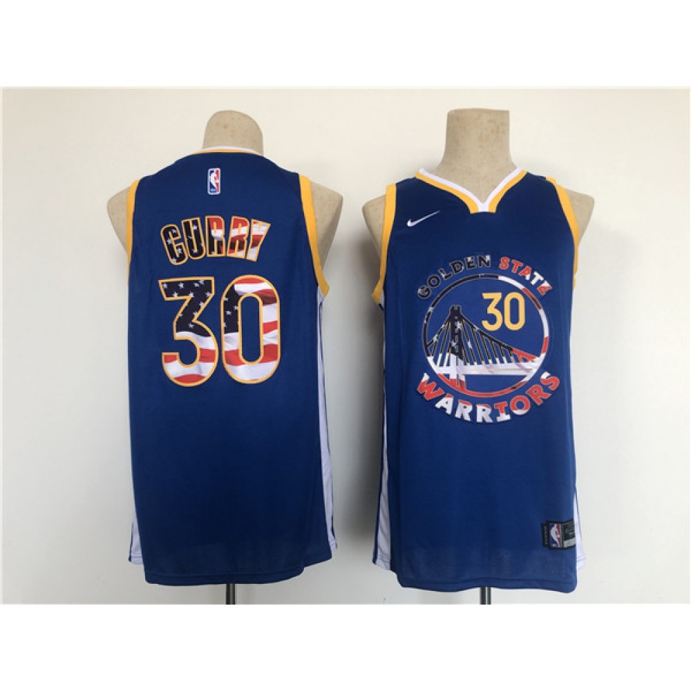 Authentic Jersey Golden State Warriors Stephen Curry30 - Blue