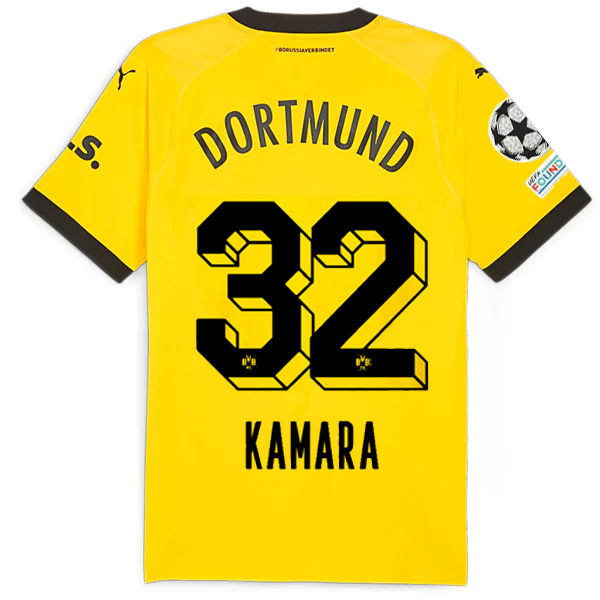 Borussia Dortmund Patches 2023-2024 UCL Home Jersey – Authentic Shirt