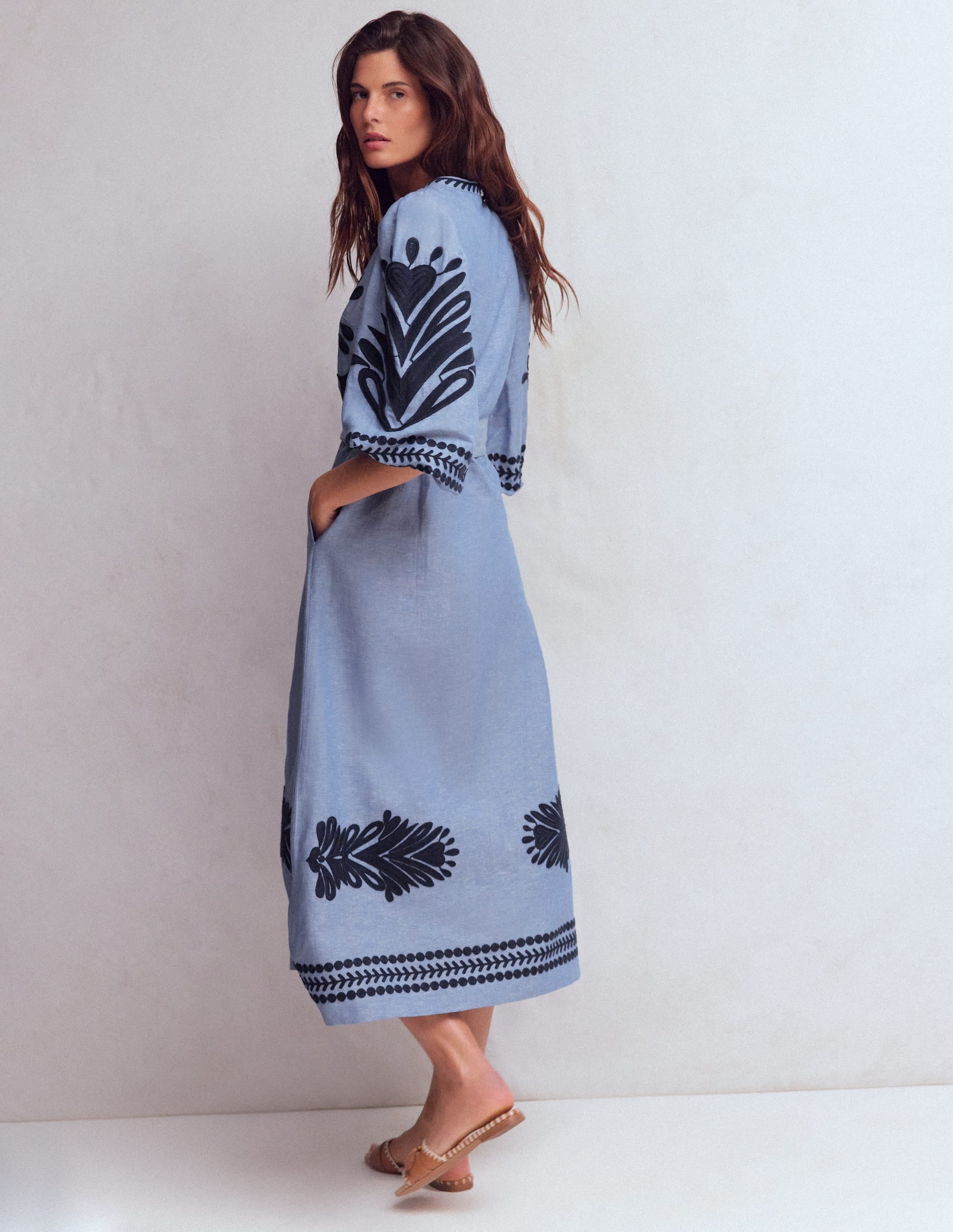 Octavia Linen Blend Dress