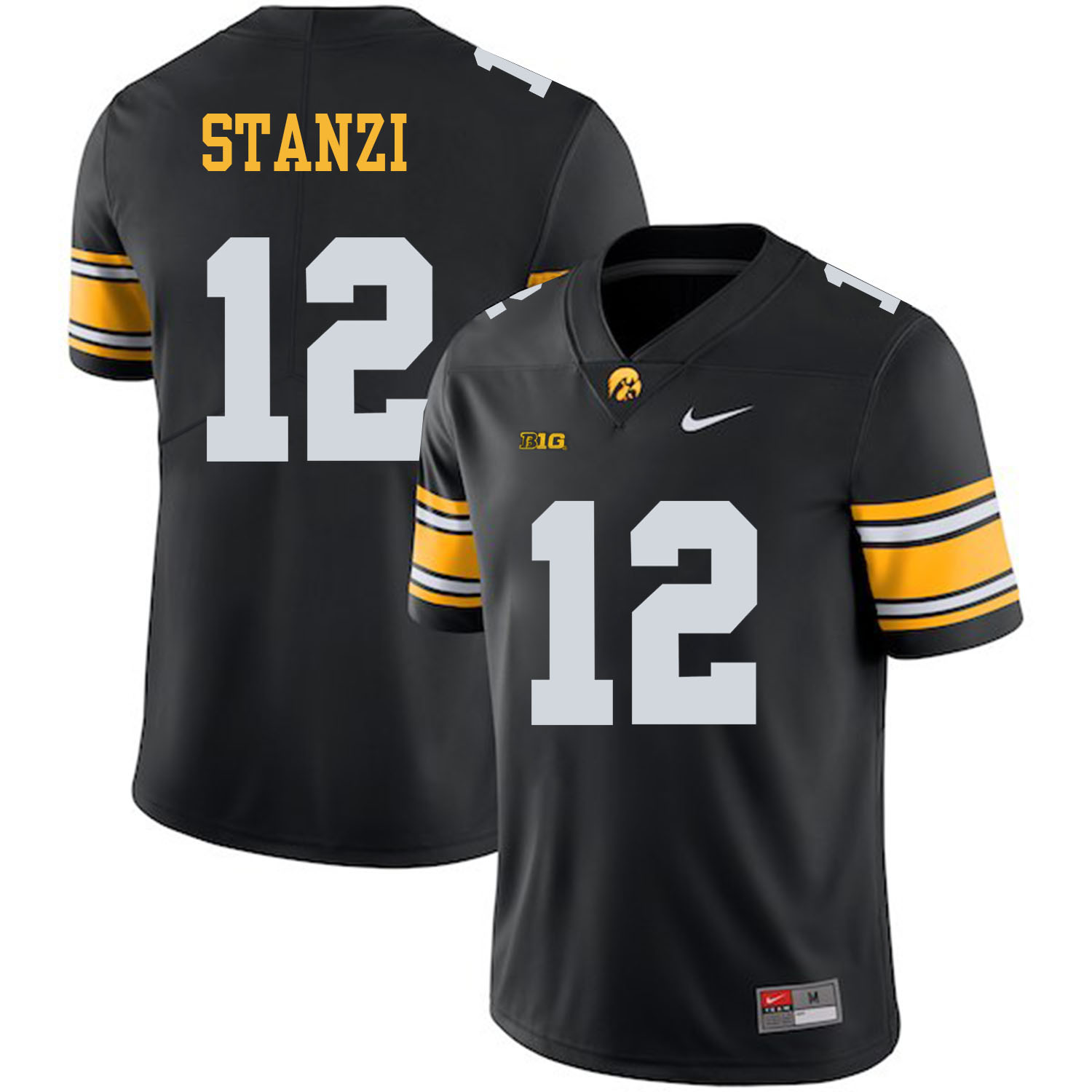 Men's None Black 2024 breathable Ricky Stanzi #12 official licensed