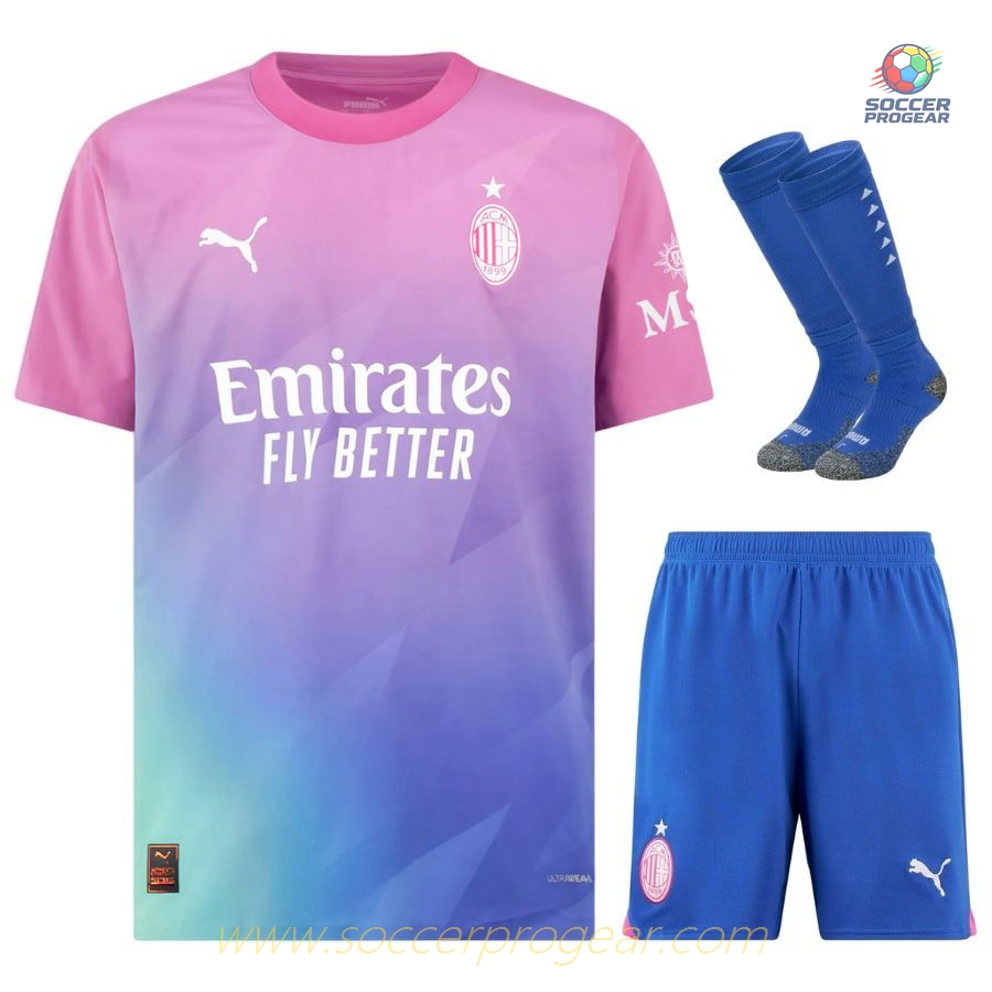 AC Milan 2023 2024 Third Youth Jersey Set Soccer Jersey