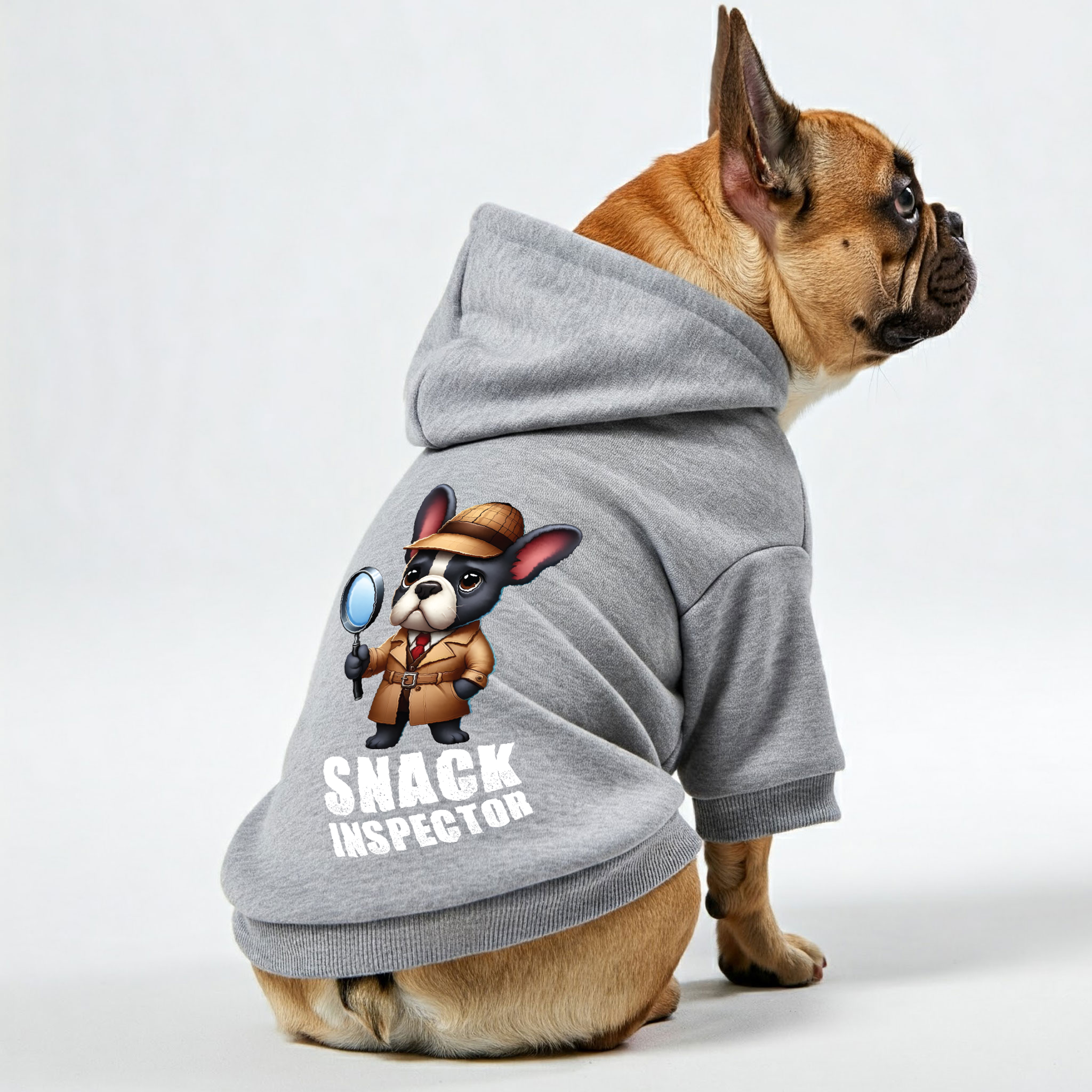 Snack Inspector - Durable Personalized French Bulldog Hoodies With Funny Quotes – Stylish, Cozy, And Premium 100% Cotton For Dog Lovers