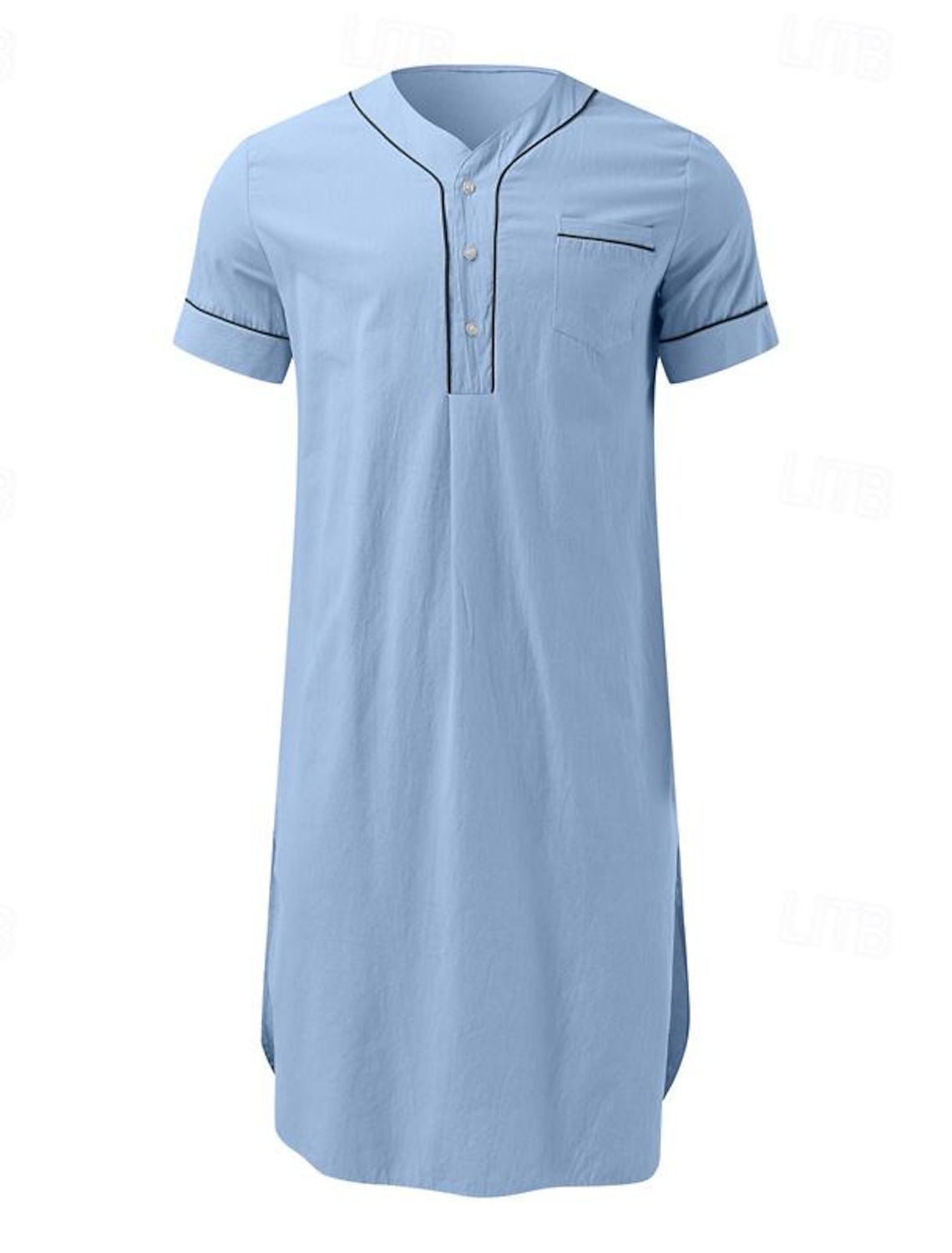Men's Loungewear Nightgown Nightshirt Pure Color Stylish Comfort