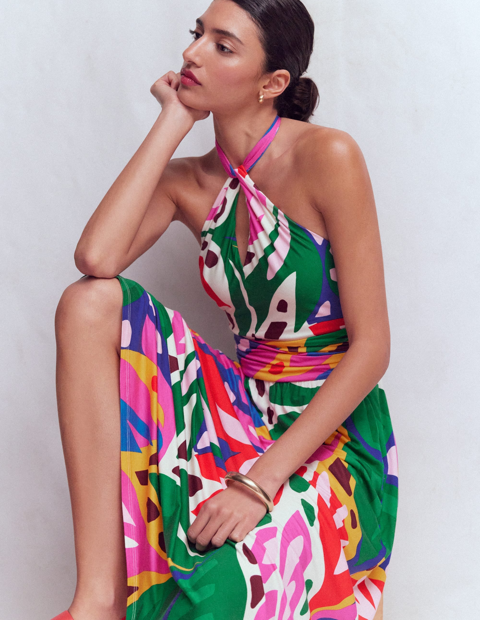 Sydney Twist Neck Jersey Dress