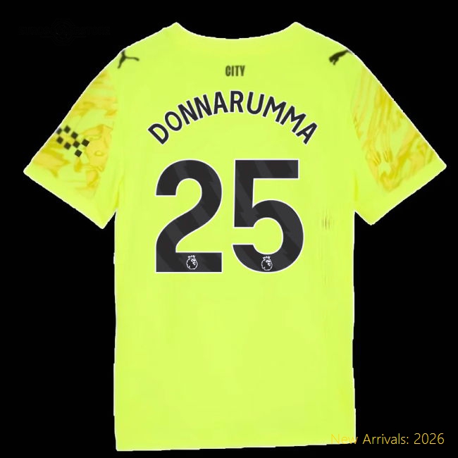 2025-2026 Man City Goalkeeper Third Shirt (Yellow) - Kids (Donnarumma 25)