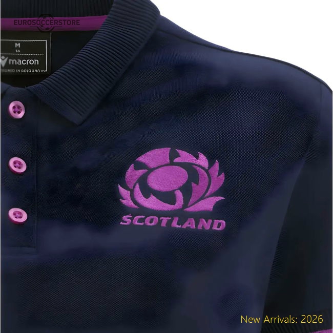2025-2026 Scotland Rugby Travel Polo Shirt (Navy) - Womens