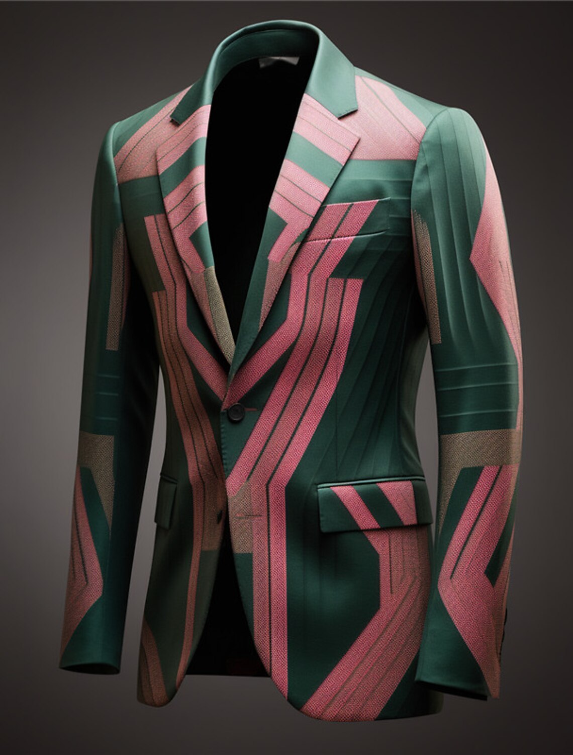 Men's Color Block Geometry Long Sleeve Turndown Business Abstract Work