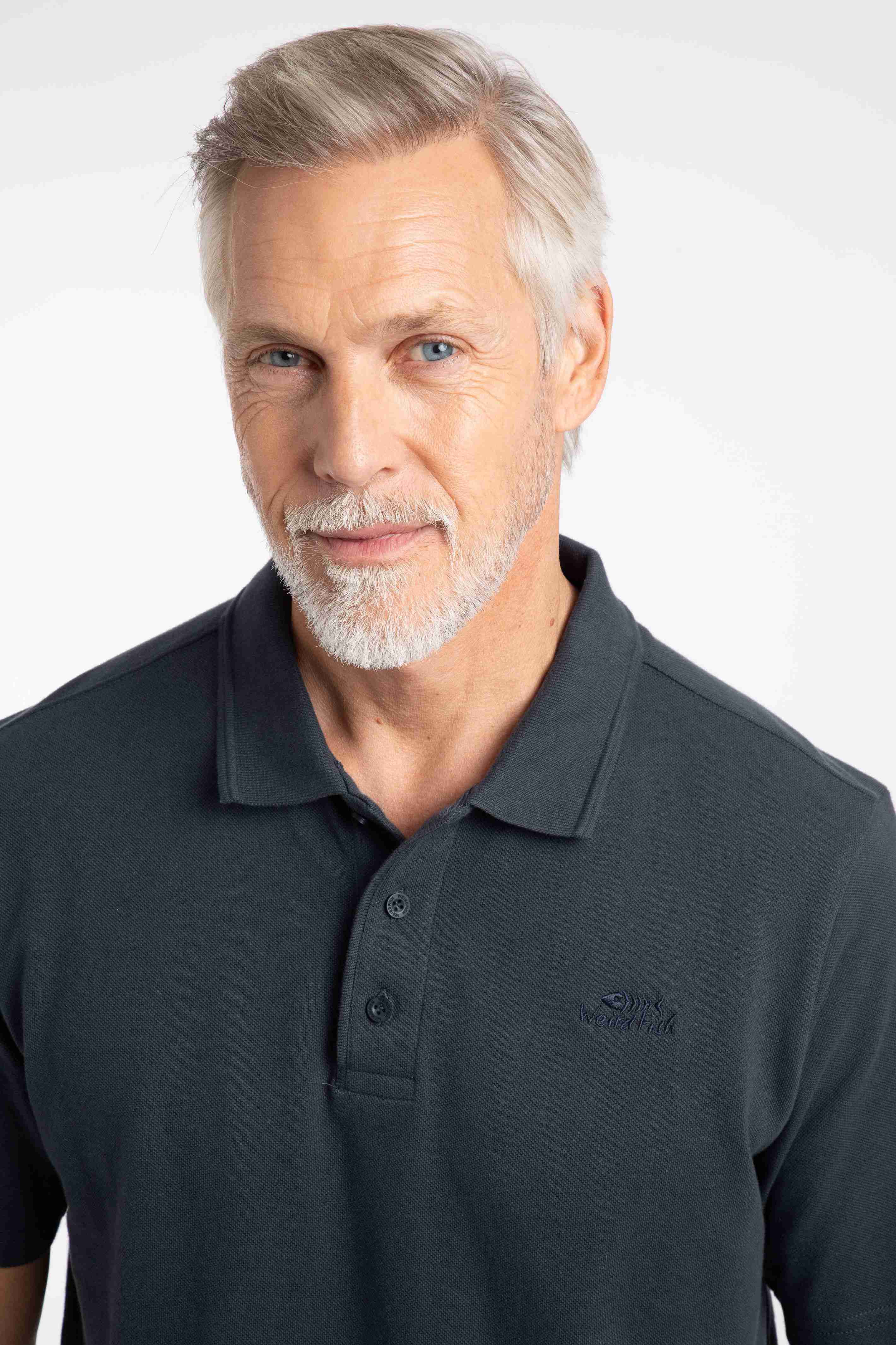 Giles Pique Polo Shirt Navy
