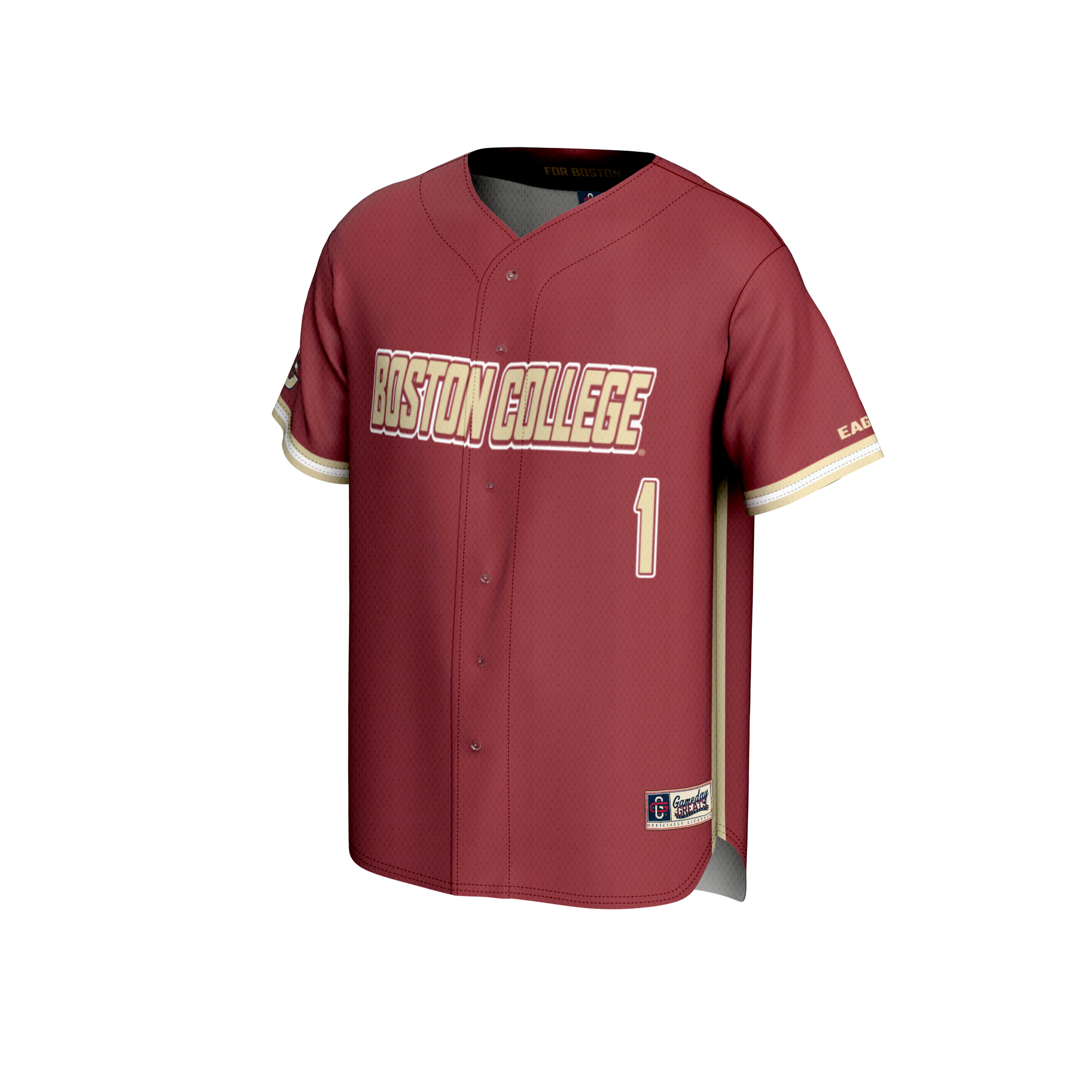 [NJP] Boston College Eagles GameDay Greats Lightweight Baseball Fashion Jersey - Maroon