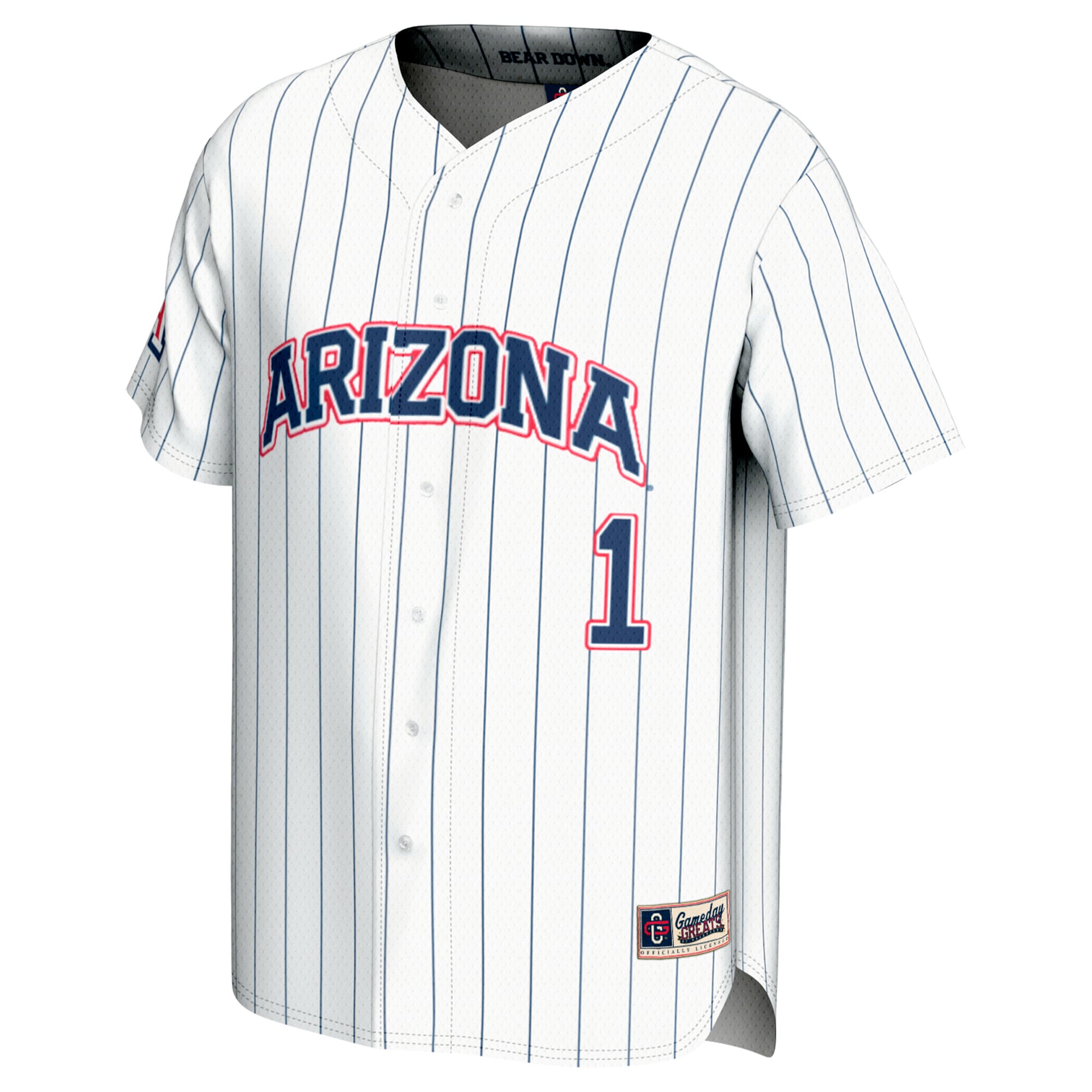 [DDG] Arizona Wildcats GameDay Greats Youth Lightweight Baseball Fashion Jersey - White