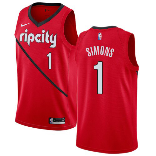 POR #1 Anfernee Simons Elite 2024 Earned NBA Jersey - Red Swingman
