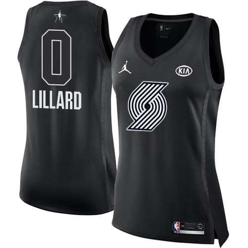Trail Blazers Black Damian Lillard #0 Nike Jersey - Economical