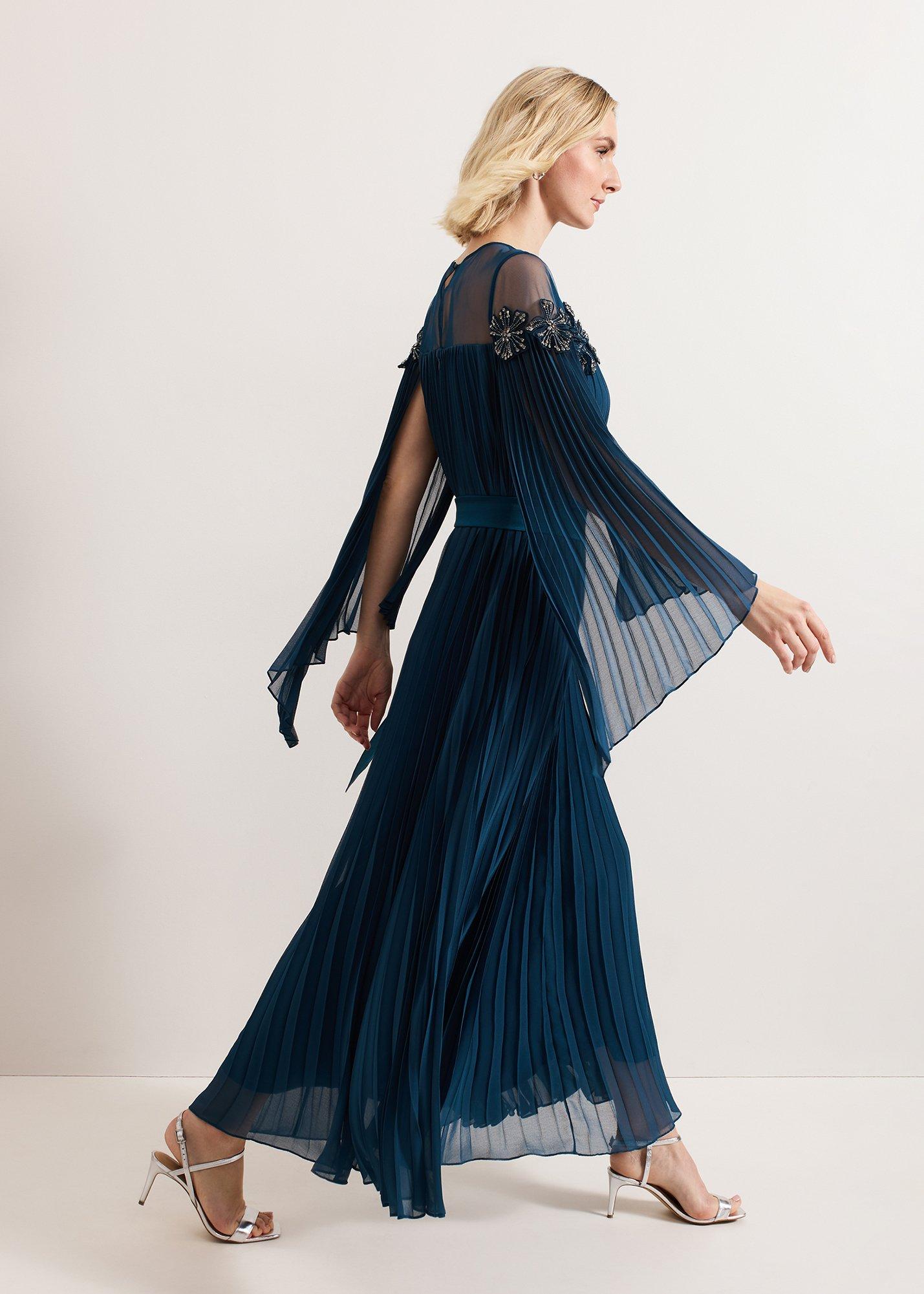 Mavery Beaded Pleated Maxi Dress