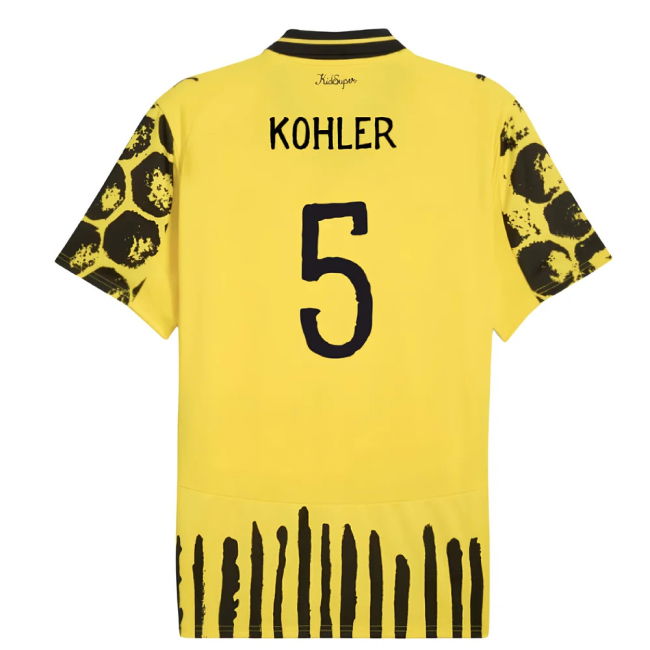 Kids Elite Style Borussia Dortmund Home Pro Level Shirt 2025-2026 (3)