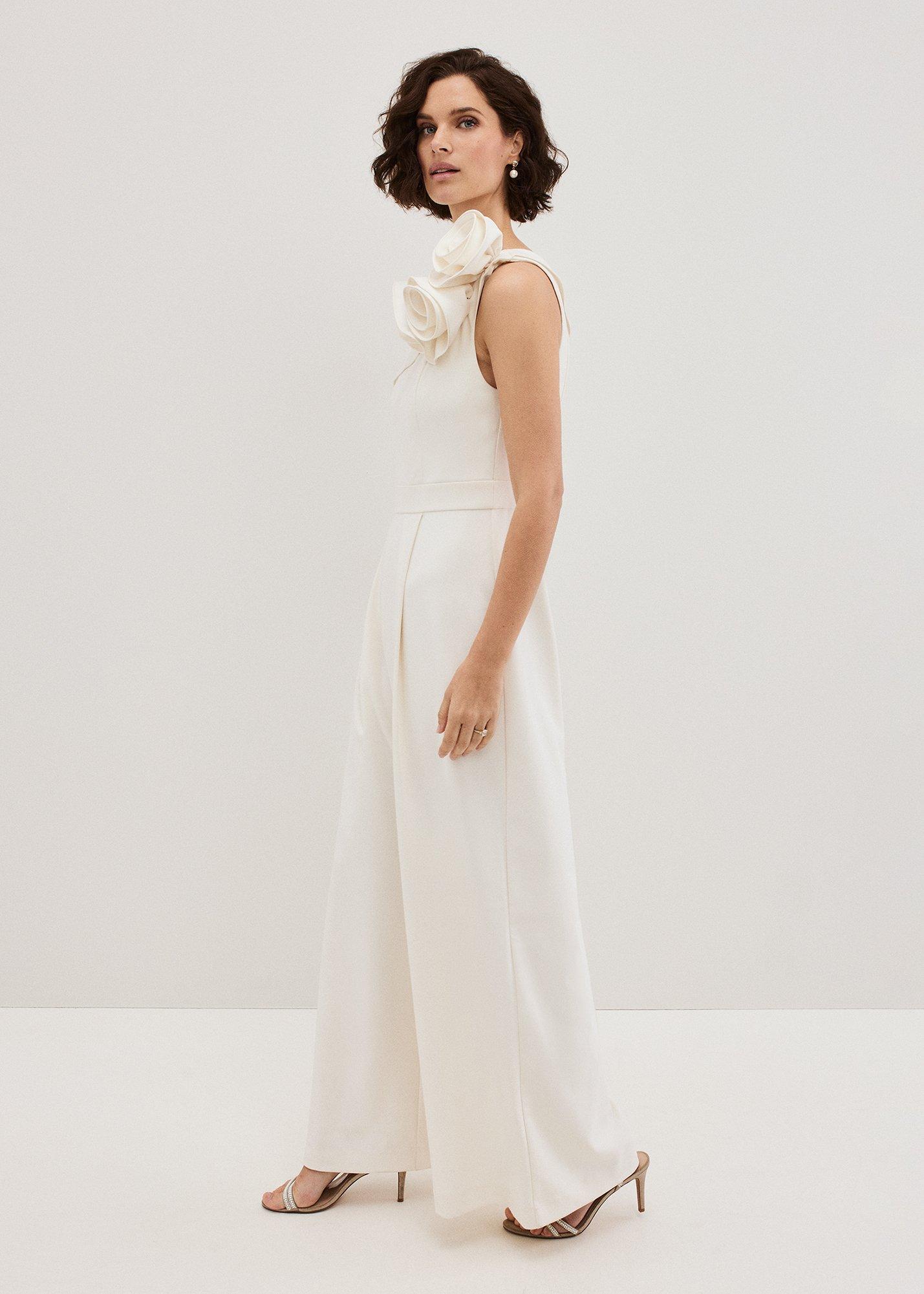 Tali Ivory One Shoulder Jumpsuit