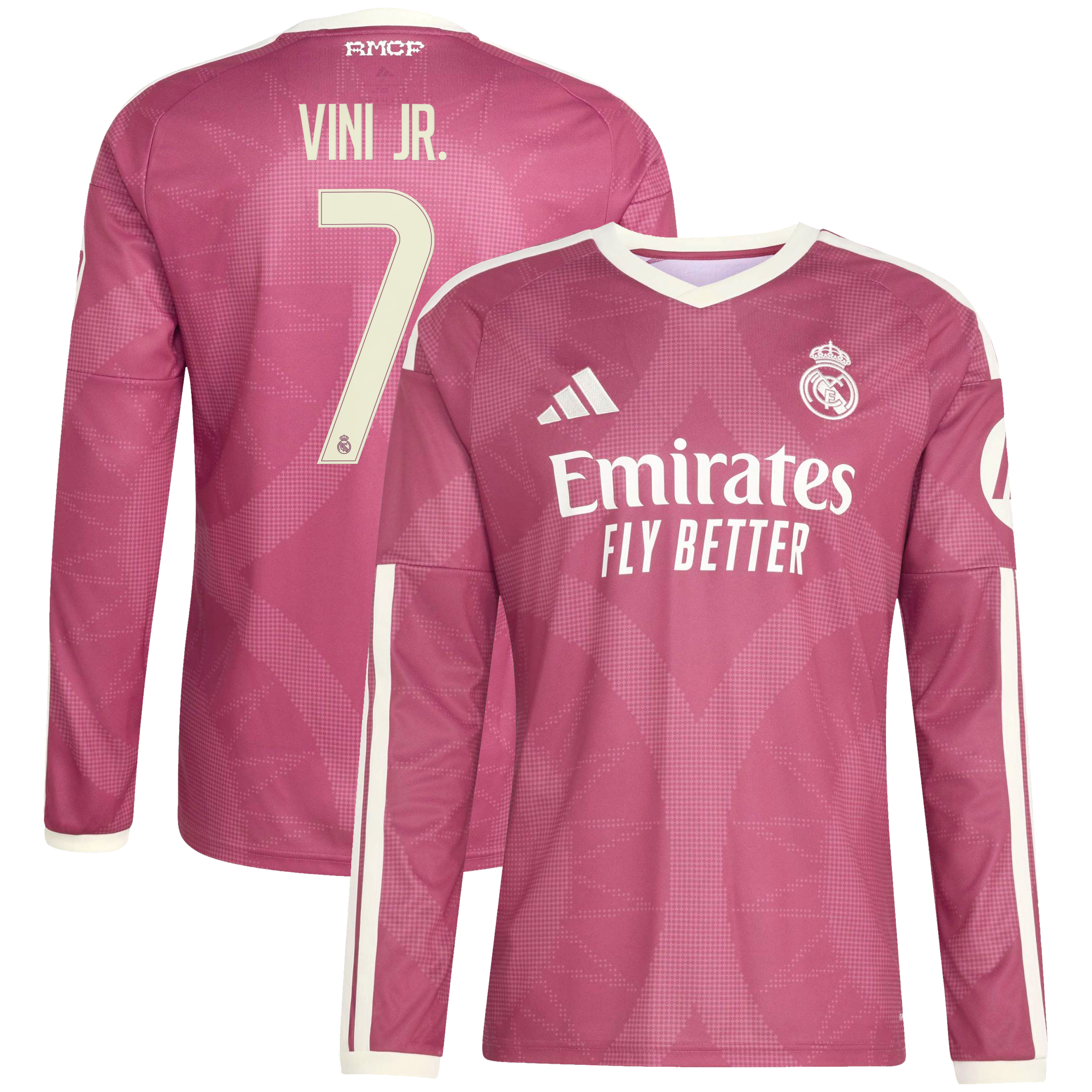 [JED] Vini Jr. Real Madrid 2026/27 Third Replica Long Sleeve Jersey - Pink