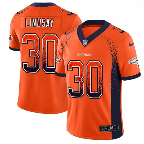 Premium NFL W D B Broncos #30 Phillip Lindsay Orange Limited Jersey